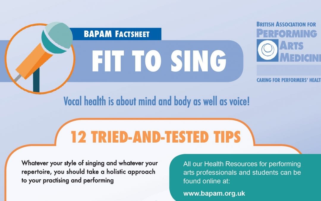 Fit to Sing! BAPAM Vocal Health Factsheet Updated