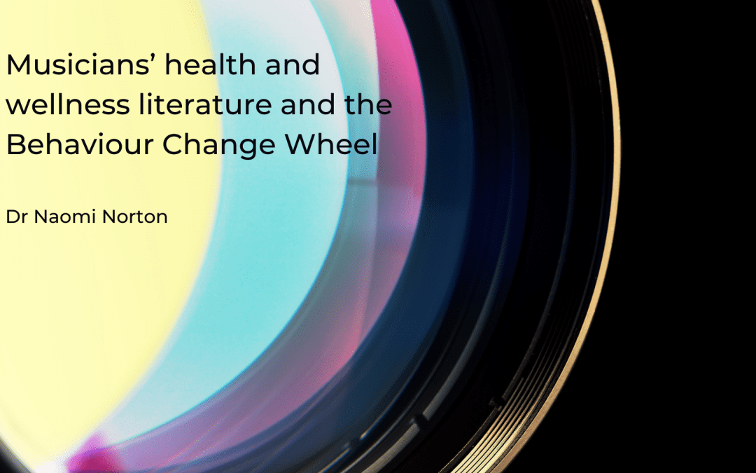 Musicians’ health and wellness literature considered through the lens of the Behaviour Change Wheel