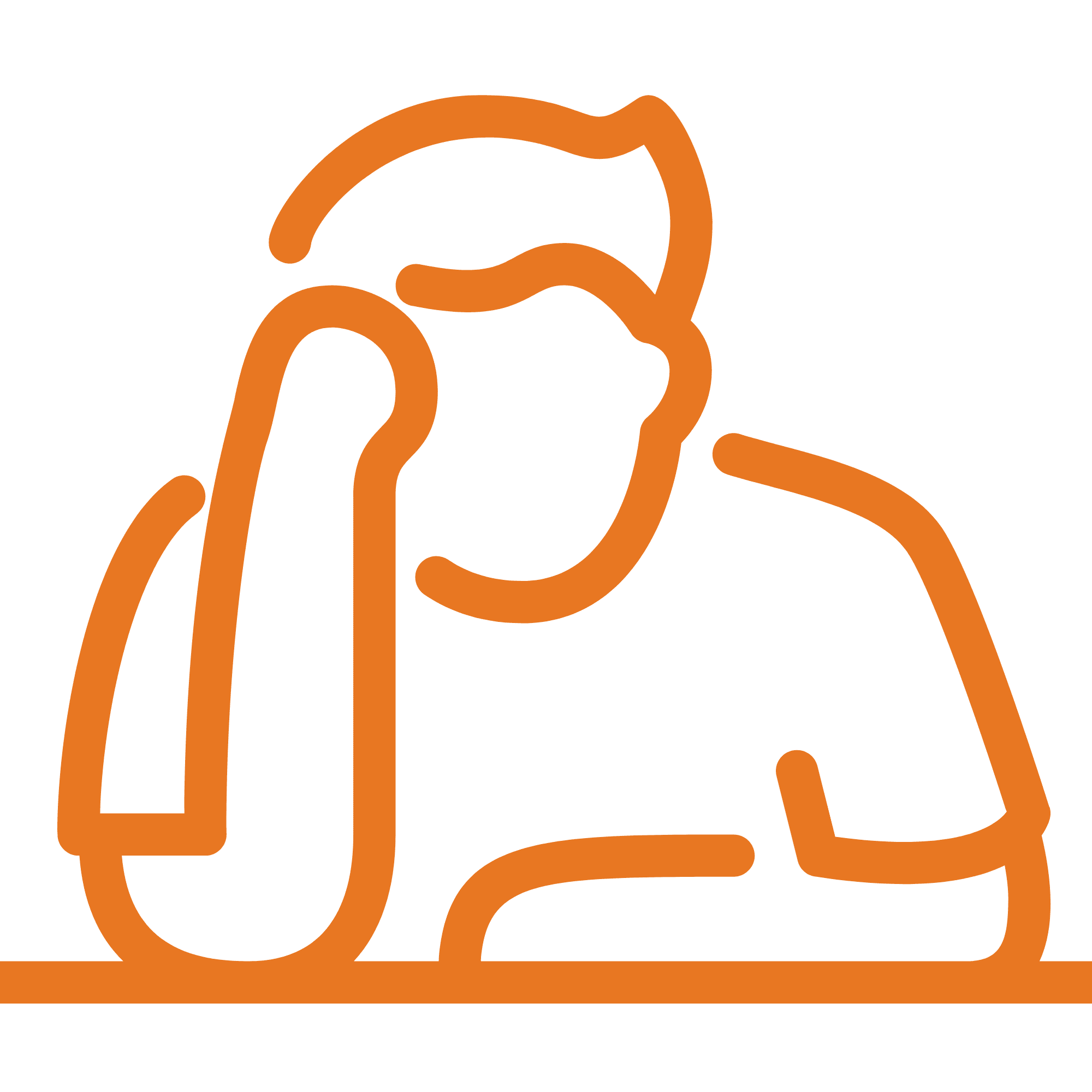 person sitting with head resting on hand