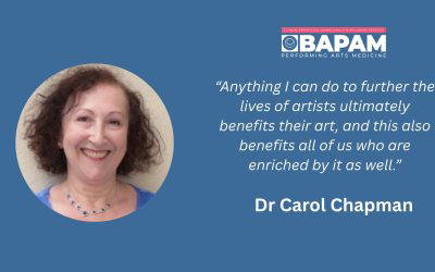 Thank You to Dr Carol Chapman – A Legacy Gift to Support BAPAM’s Health Services for the Performing Arts