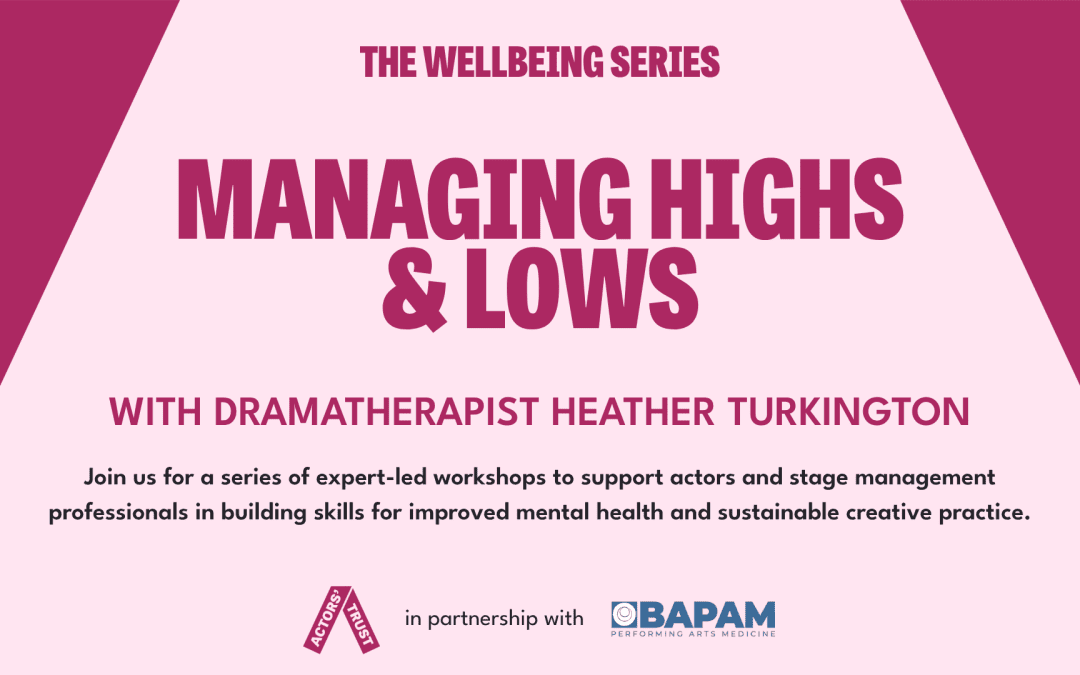 The Wellbeing Series for Actors and Stage Management Professionals
